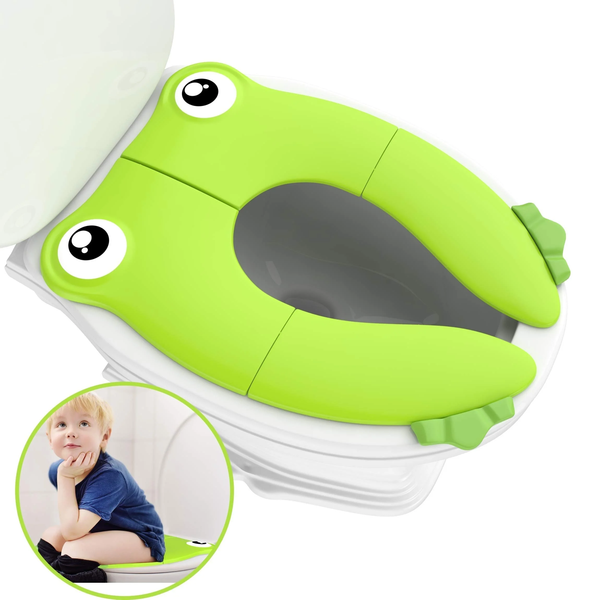 

Portable Potty Seat with Splash Guard for Toddler Foldable Travel Potty Seat with Carry Bag Non-Slip Pads Toilet Potty Training