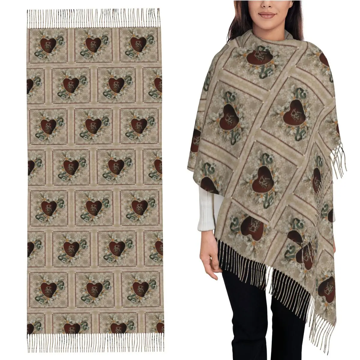 

FATM Love Шарф Шарфы с кисточками для женщин Мягкие теплые шали и накидки Длинная осенне-зимняя шаль