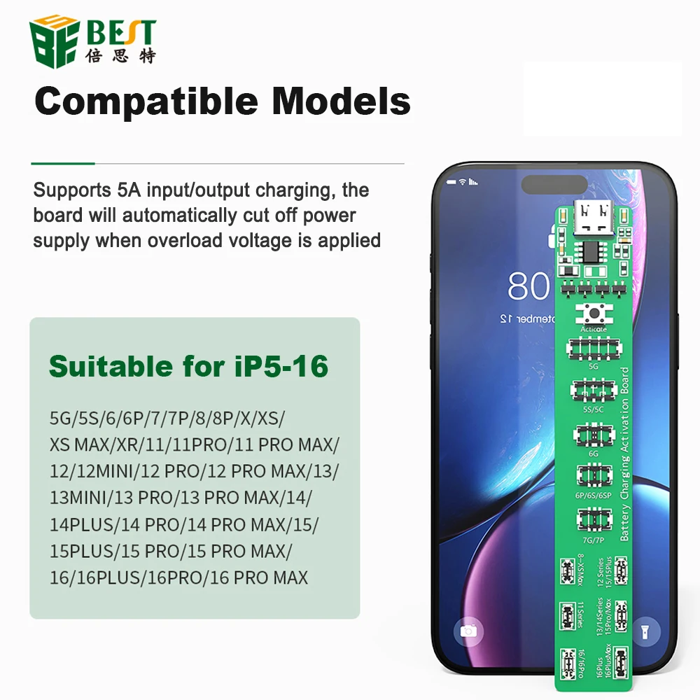 BEST BST-J4 PD Fast Charging (Non Removable) Battery Charging Activation Board For iPhone 5-16 PRO MAX Quick Activation Repair