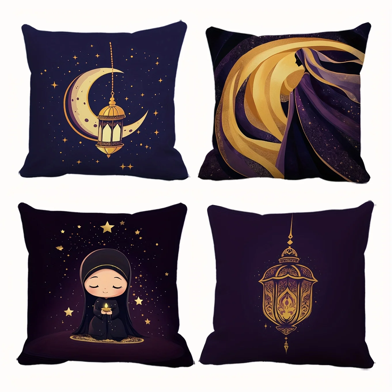 1pc Ramadan Eid Decorative Throw Pillow Covers Muslim Islam Style Cushion Cases for Home Sofa Bedroom