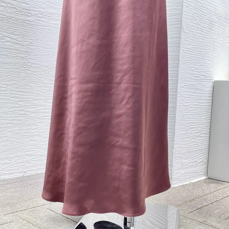 Robe de cocktail dos nu en satin marron pour femme, robe en fibre de dentelle, patchwork, dos nu, soirée maxi, vacances, nouveau, 2024