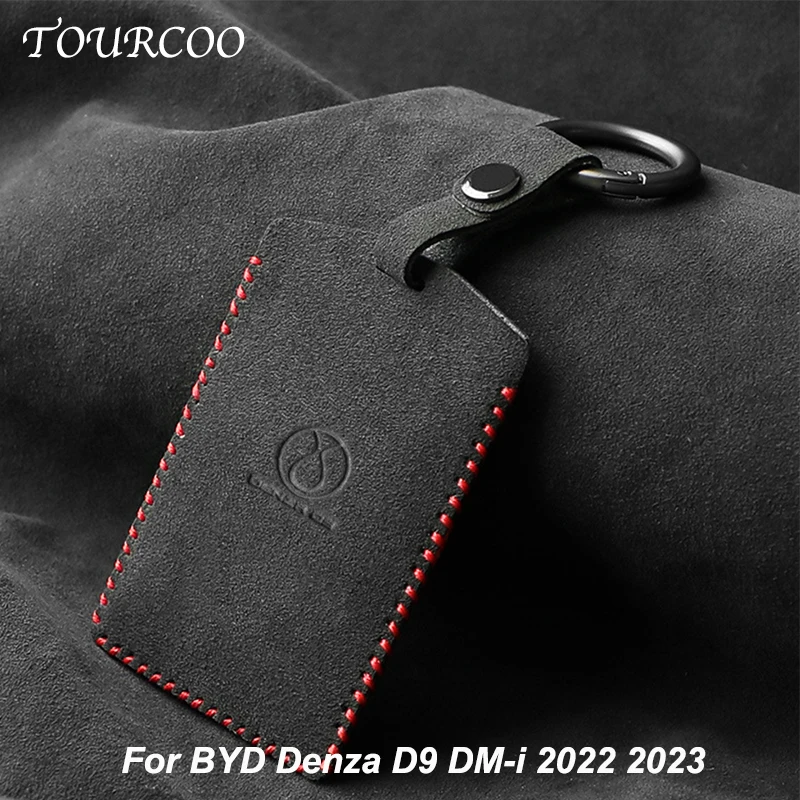 

For BYD Denza D9 DM-i 2022 2023 Car Key Case Accessories Turn Fur Key Card Holder Protector Cover Car Interior Accessories