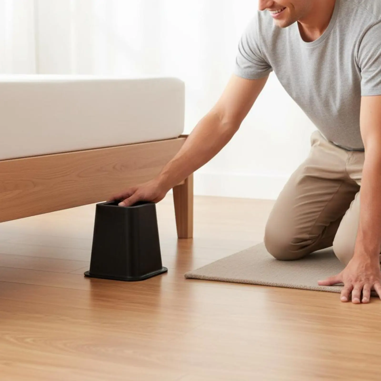 Bed Foot Lift Block Wear Resistant Heavy Duty Furniture Riser Household Storage Easy Cleaning