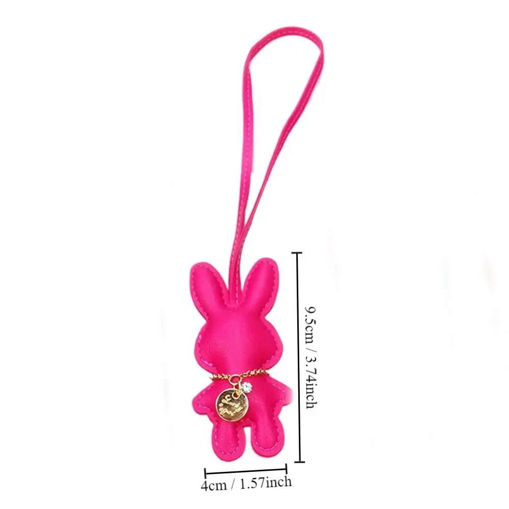 PU Leather Bunny Keychain Durable Multipurpose Cute Female Keyring Portable Handbag Key Ring Handbag