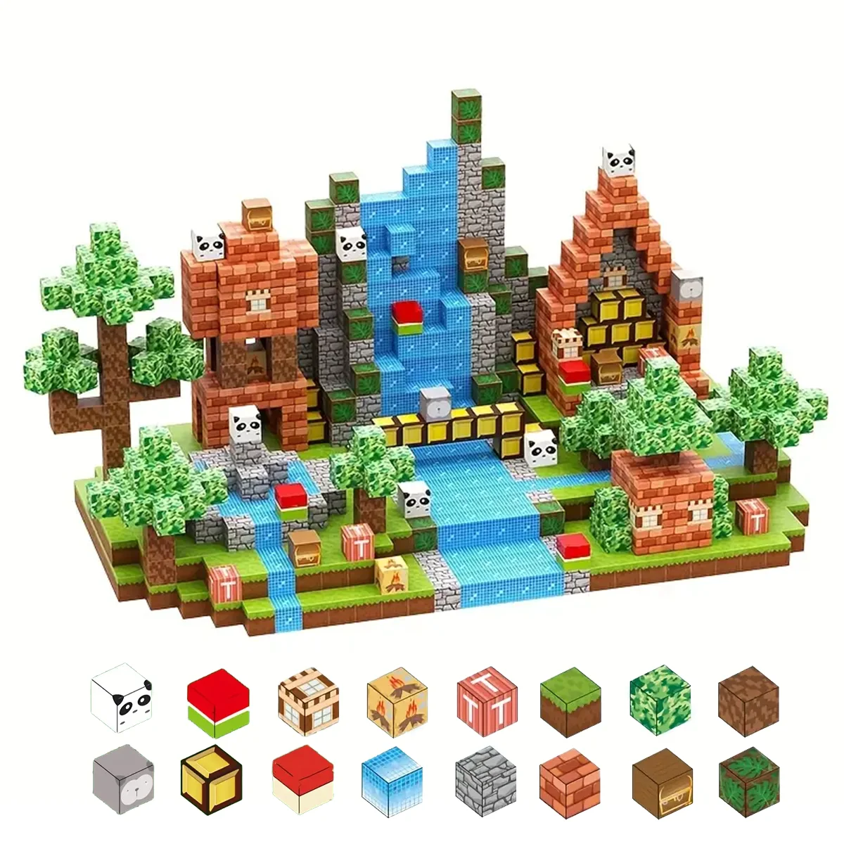 

Magnetic Building Block Bricks Toy Mine Stacking World DIY Architectural Model Set STEM Educational Kids for Boy Girls Gift