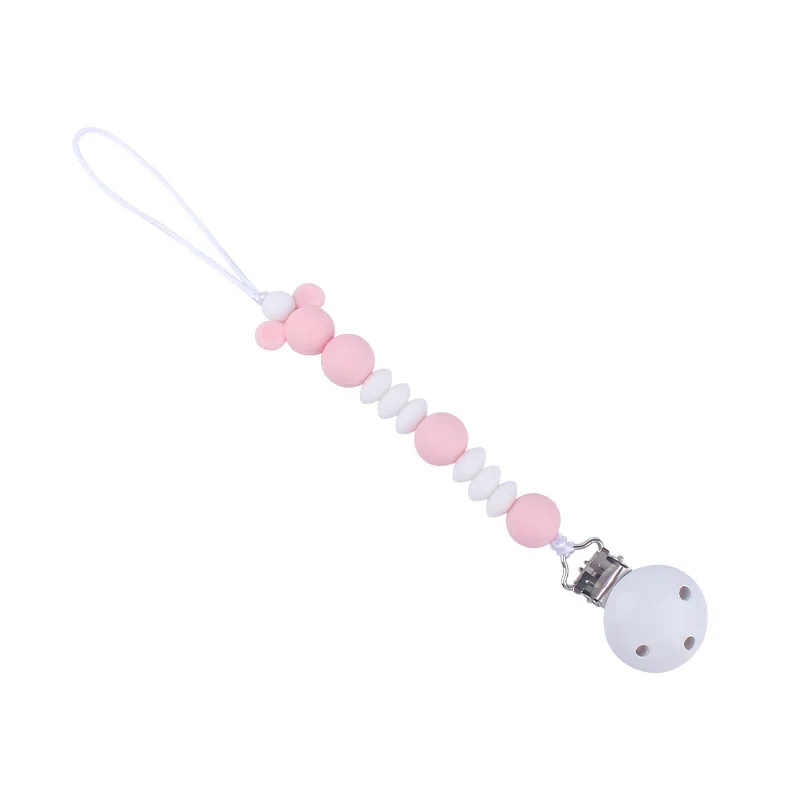 Corrente de chupeta de silicone sem BPA chupeta de bebê anti-queda clipes de chupeta corrente de manequim