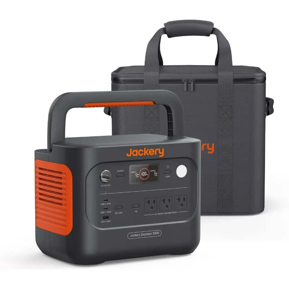 สถานีไฟฟ้าพกพาและกระเป๋าพกพา Explorer 1000 v2, แบตเตอรี่ LiFePO4 1070Wh, เอาต์พุต USB-C 1500W AC/100W