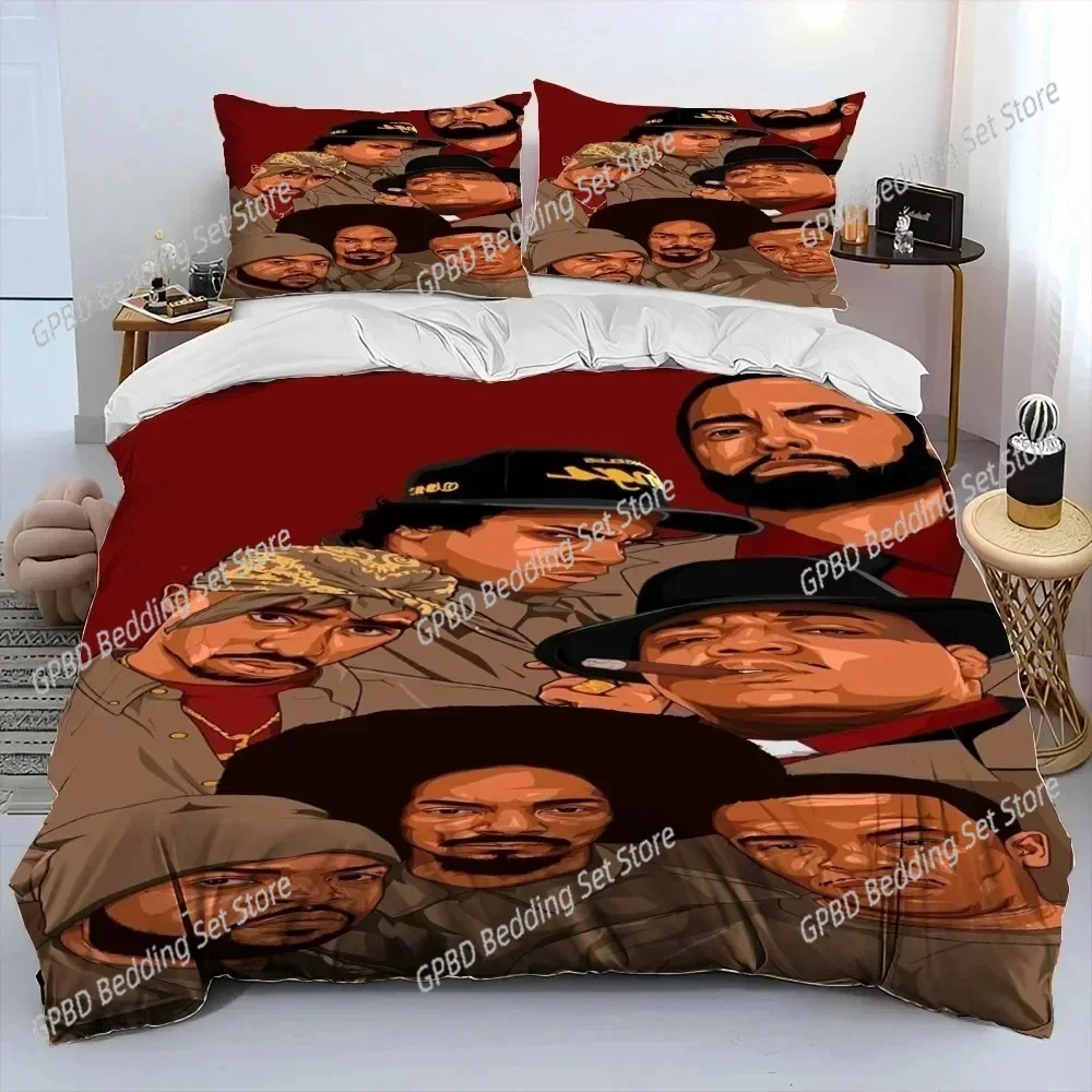 3D Hip Hop Art Rapper Legend Star Bedding Set luxury  Duvet Cover Bed Set Quilt Cover Pillowcase Comforter king Queen Size