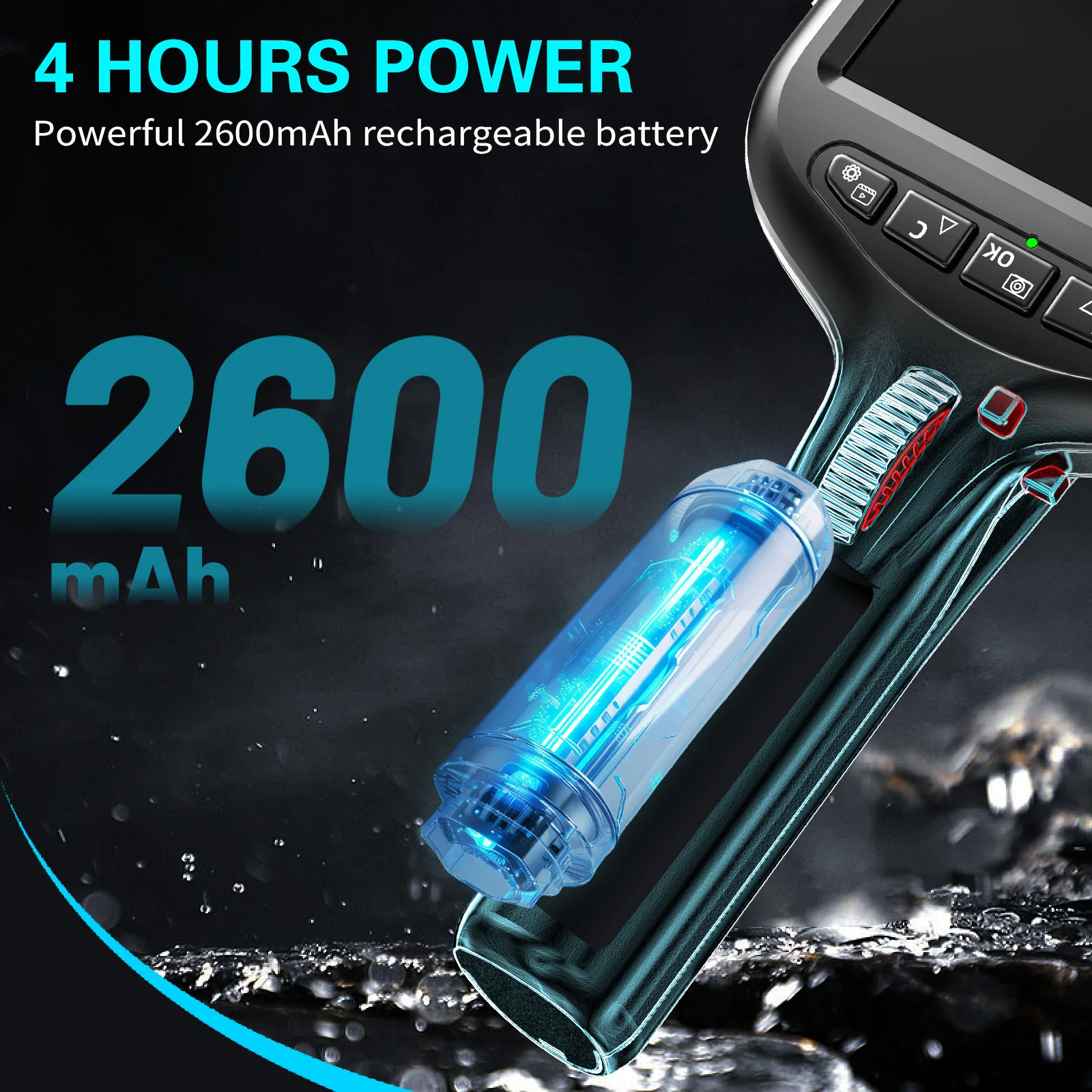 Two-ways Steering Industrial Endoscope Camera 6mm Dual Lens 4.3 inch Inspection Borescope For Endoscopy Car