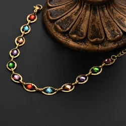Fashion kpop 18K Gold Sterling Silver y2k style Colors crystal Bracelets for Women Wedding Party Gifts 18+5cm designer jewelry