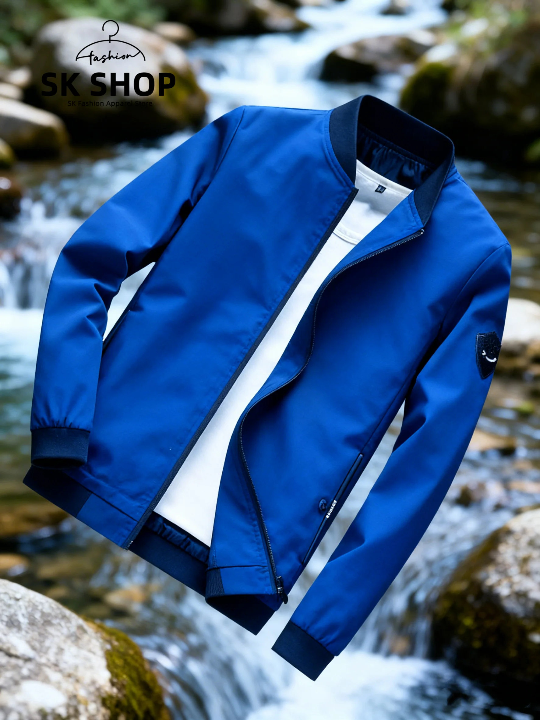 

plus Size Men's Jaet Korean Sle Pure Color Slim Fit Youth Large Size Coat Anti-Wind Long Sve Baseball Collar Zipper Cl...