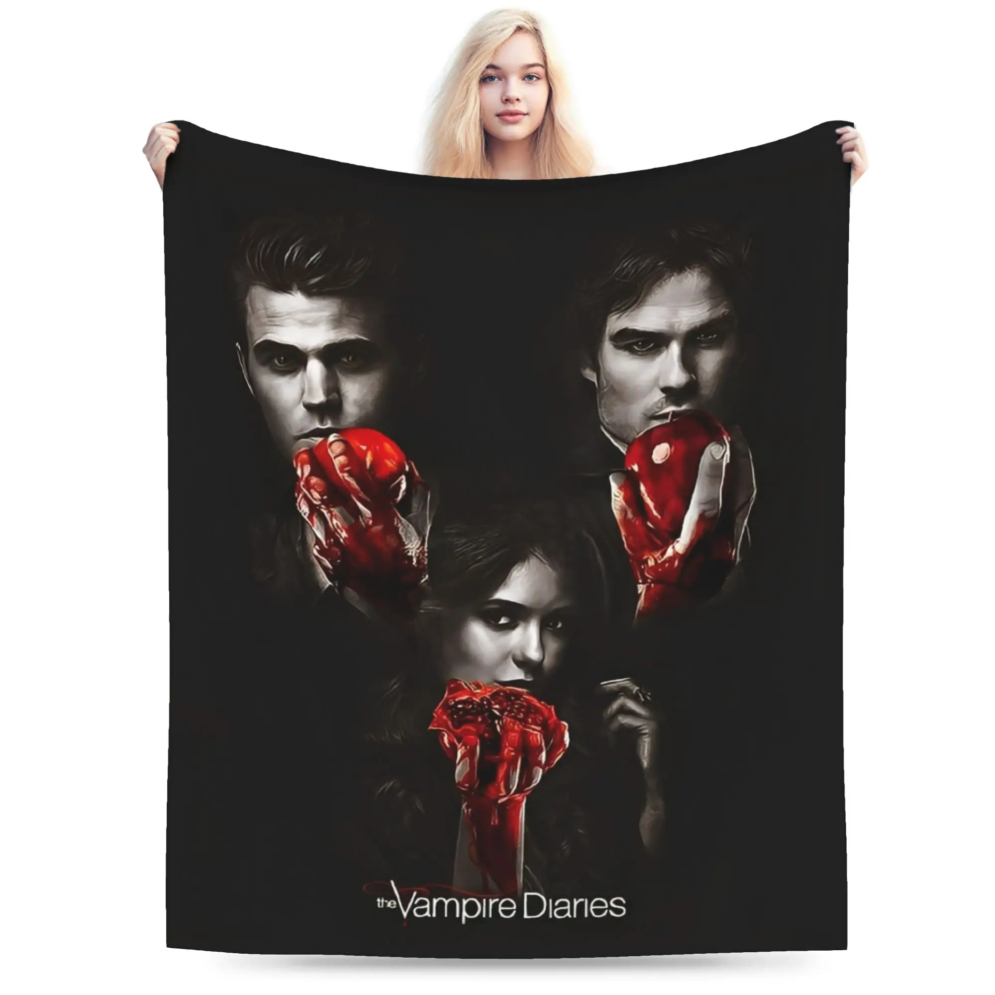 The Vampire Diaries Damon Salvatore Warm Soft Blanket  Travel Plush Throw Blanket Fashion Flannel Bedspread Sofa Bed Cover