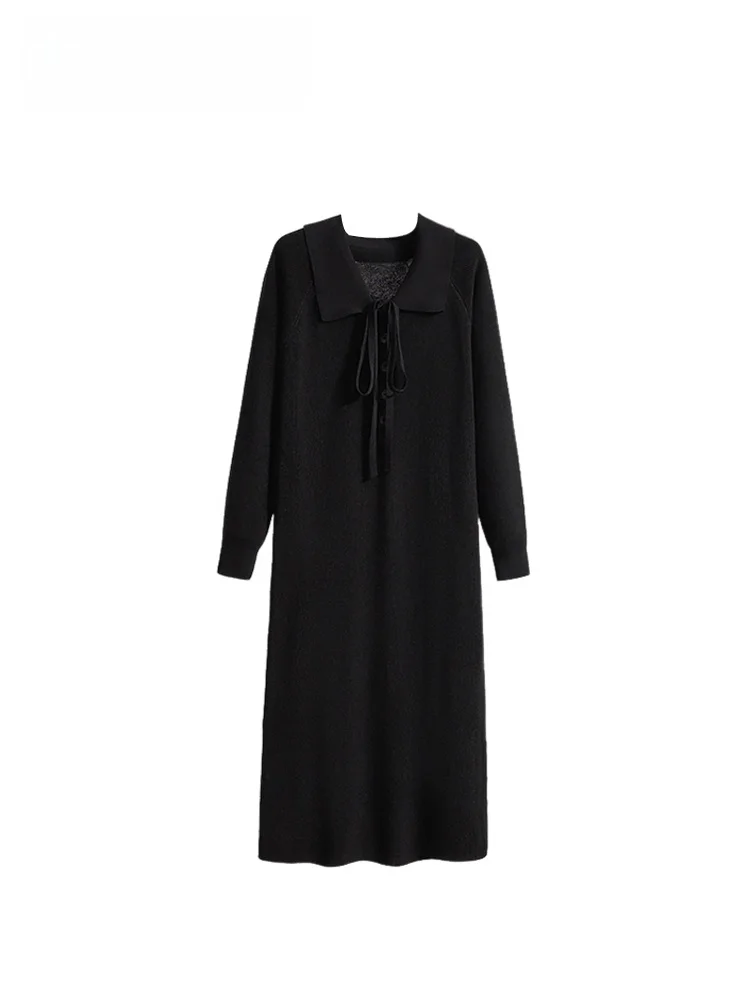 

Faionable Ne Свитер Dr для женщин больших размеров Осенняя повседневная возрастная юбка средней длины Ci Commute Полиэфирное волокно