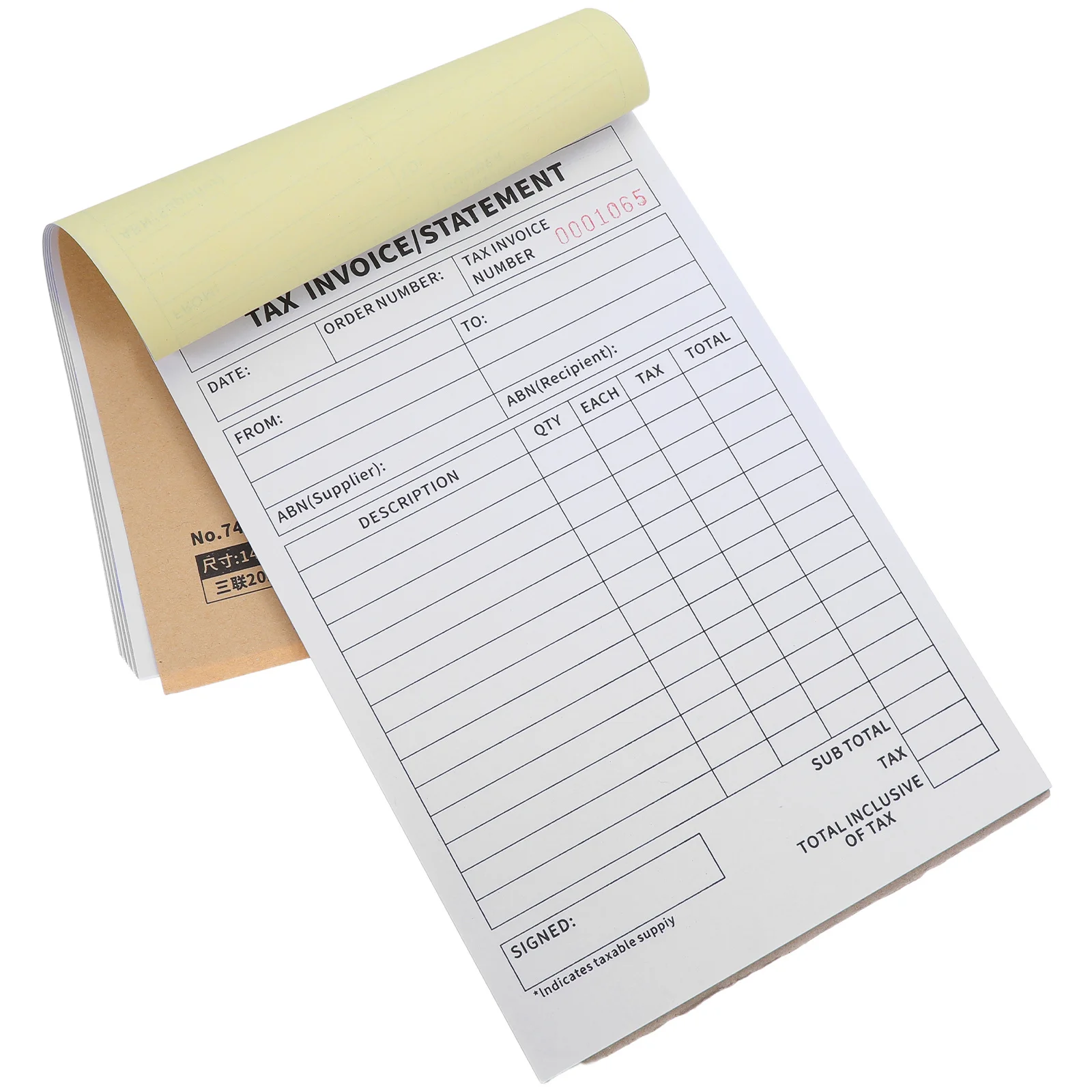 60 صفحة كتاب إيصالات فاتورة الأعمال التنسيق الإنجليزي فاتورة الضرائب فارم طلب البيع بالتجزئة مذكرة التسليم للأعمال الصغيرة المالية #6