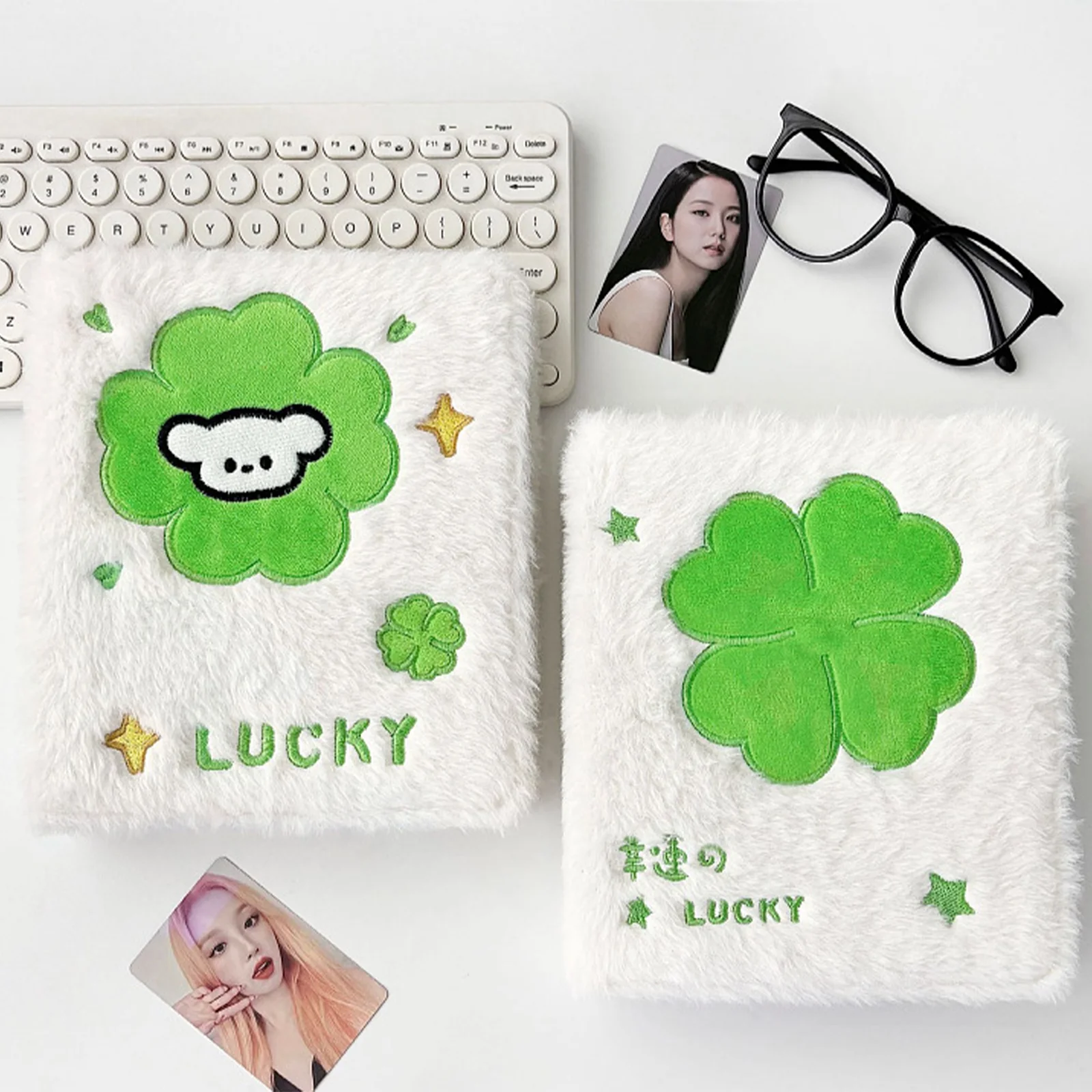 

A6 Lucky Four-Leaf Clover Cartoon Puppy Kpop Binder Photo Album Korean Idol Card Album Photocard Holder Book Cover Collect Book