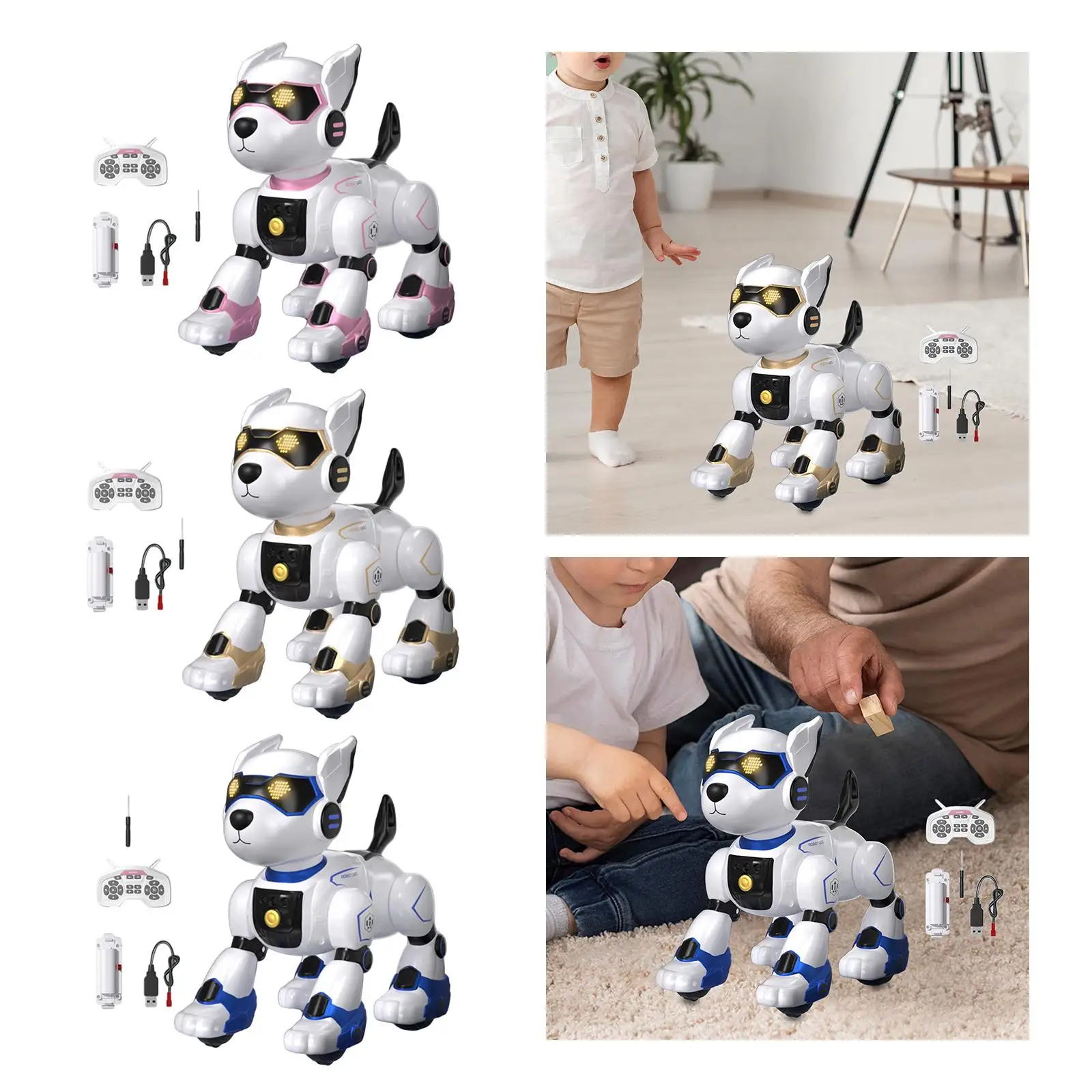 Robot Dog Toy para crianças, interativo, programável, crianças, meninos