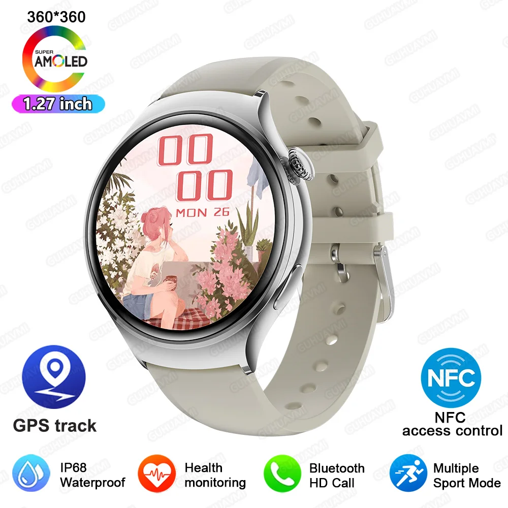 2025 New Lady Fashion Smart Watch women AMOLED HD Screen GPS Heart Rate Bluetooth Call Waterproof Outdoor SmartWatch For Xiaomi