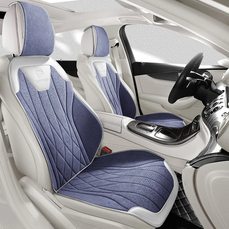 

​​2025 New Semi-Wrapped Auto Seat Cushions Suede Headrest-Saddle Style Ergonomic All-Season Universal Fit Non-Slip Car Padding​​