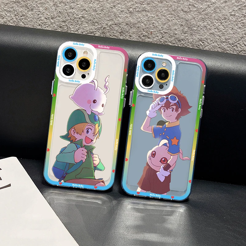 Digimon Digital Monsters Phone Case For IPhone 14 13 12 11 Pro Max Mini X Xs XR 6 7 8 Plus SE 2020 Transparent Case