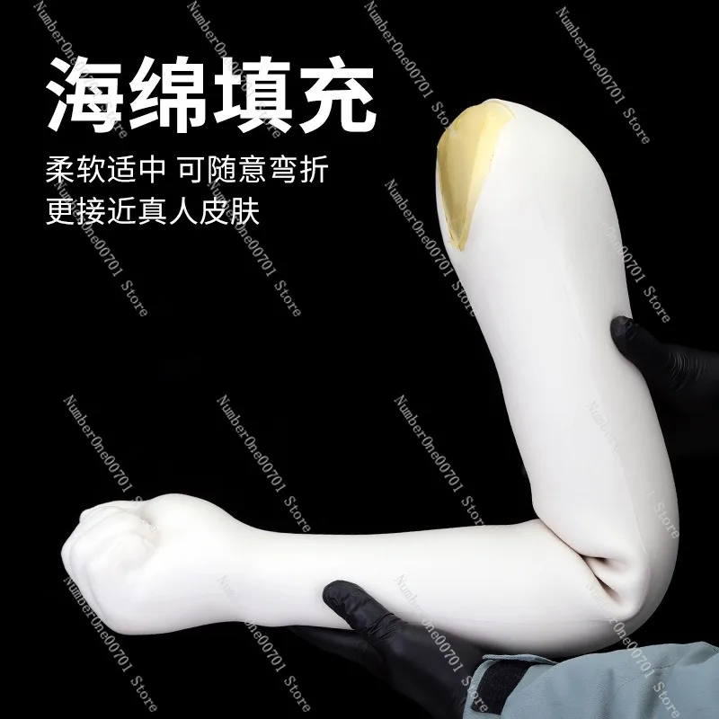 3D Silicone Tattoo Practice Arm Fake Skin Realistic Full Arm Tattoo Mannequin for Tattoo Training Beginner Supply