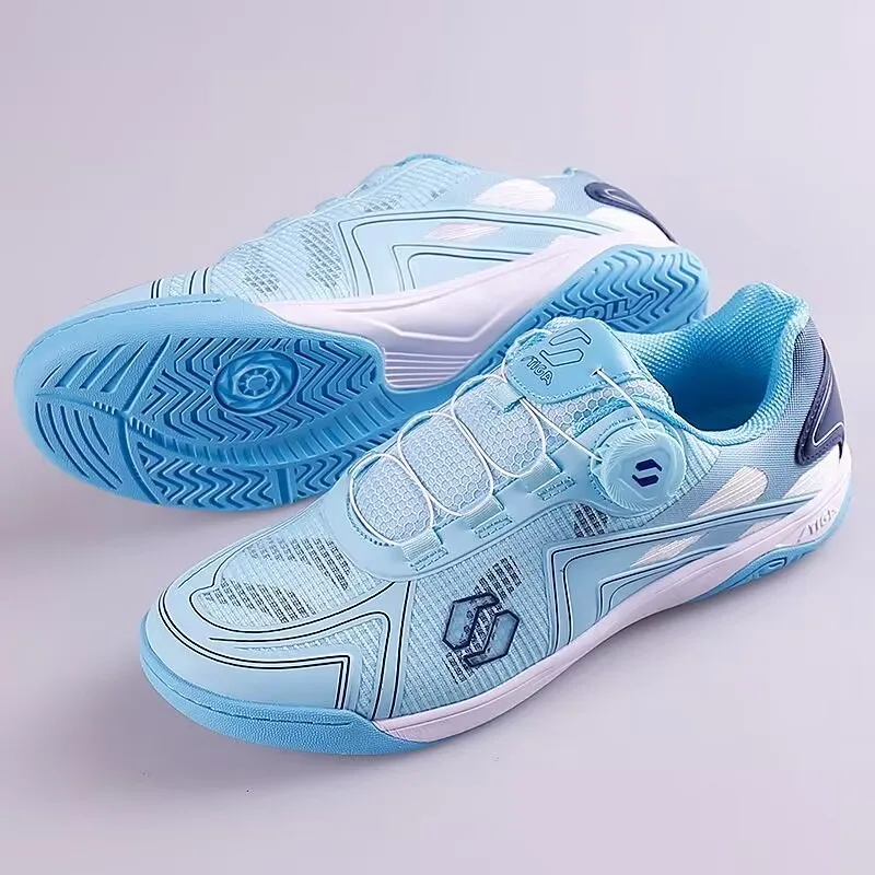 Luxury Brand Table Tennis Shoes Mesh Breathable Badminton Shoes Quick Lacing Indoor Court Shoes Super Light Tennis Shoe Couples