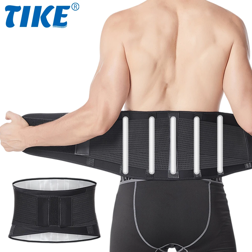 TIKE Lumbar Lower Back Brace Support Belt for Back Pain Relief, Waist Trimmer Belt, Sweat Sauna Shaper Belt Back Lumbar Support