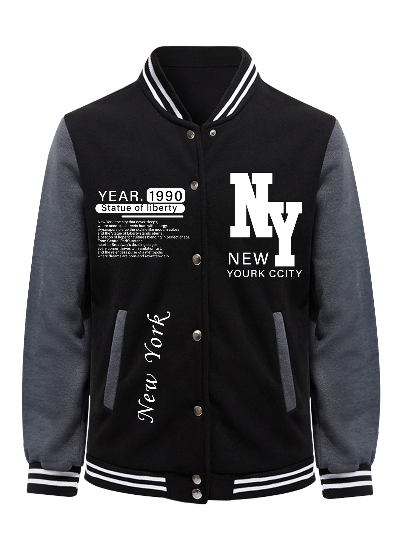 

All To Oneself For Dream Letter Prints Outwear Woman Soft Sport Jackets Autumn Casual Baseball Uniform Button Pocket Clothing