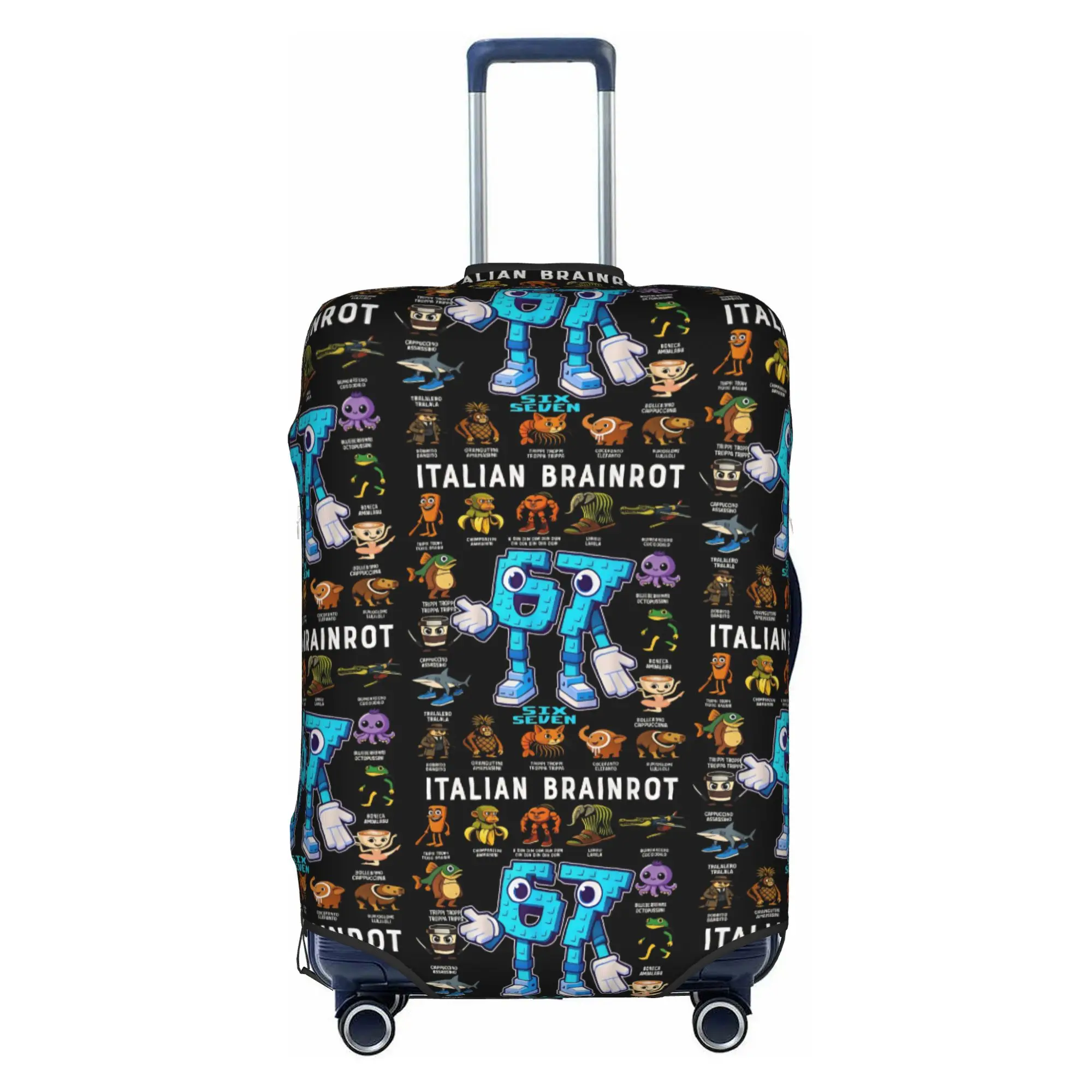 67 Italian Brainrot Six Seven Travel Luggage Cover Washable  Suitcase Cover Protector Fit 18-32 Inch