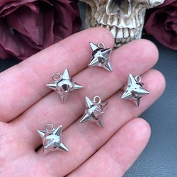 4pcs 15*13mm 3D Punk Thorns Solid Ball Charms Spike Morning Star Pendant Designer Charms Fit Jewelry Making DIY Jewelry Finding