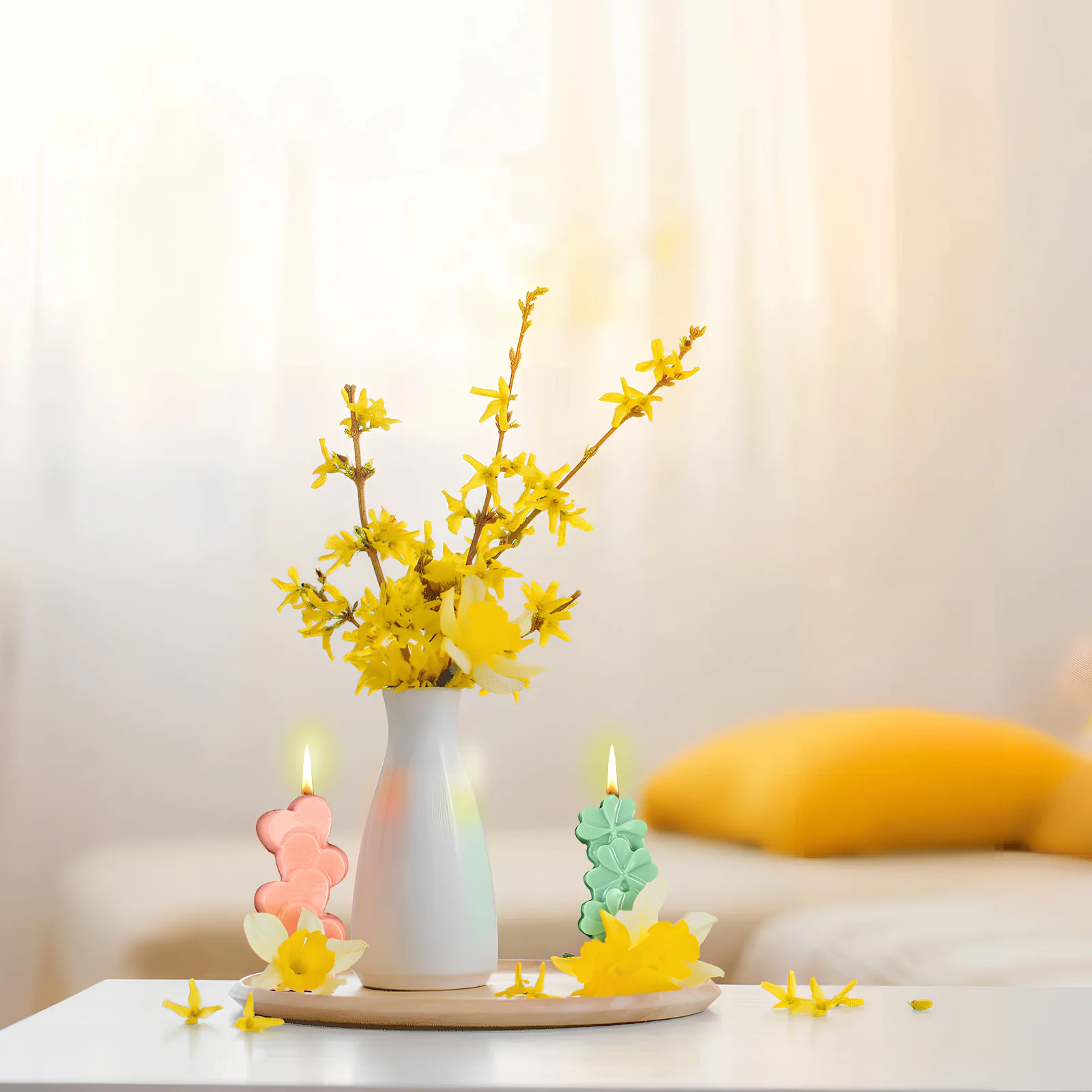 

3Pcs 3D Molds Flower Silicone Easy Release DIY Scented Candles Soaps Dessert Cake Making Supplies Cylinder Molds