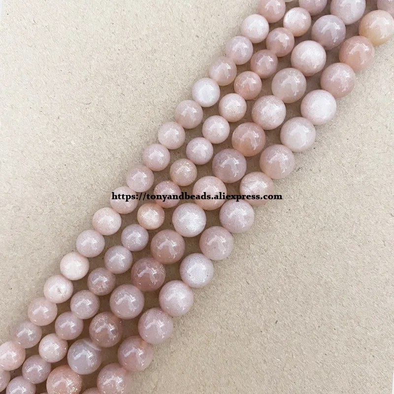 Genuine Semi-precious Natural Top Quality Peach Sunstone Round Loose Beads 15\