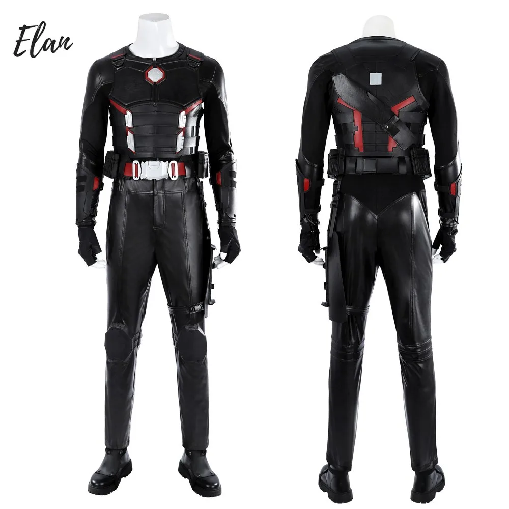 Disfraz de Cosplay de hoja de cuero negro, Top, pantalones, chaleco, traje de combate para hombre, disfraz de cómic Con de Halloween, hecho a medida