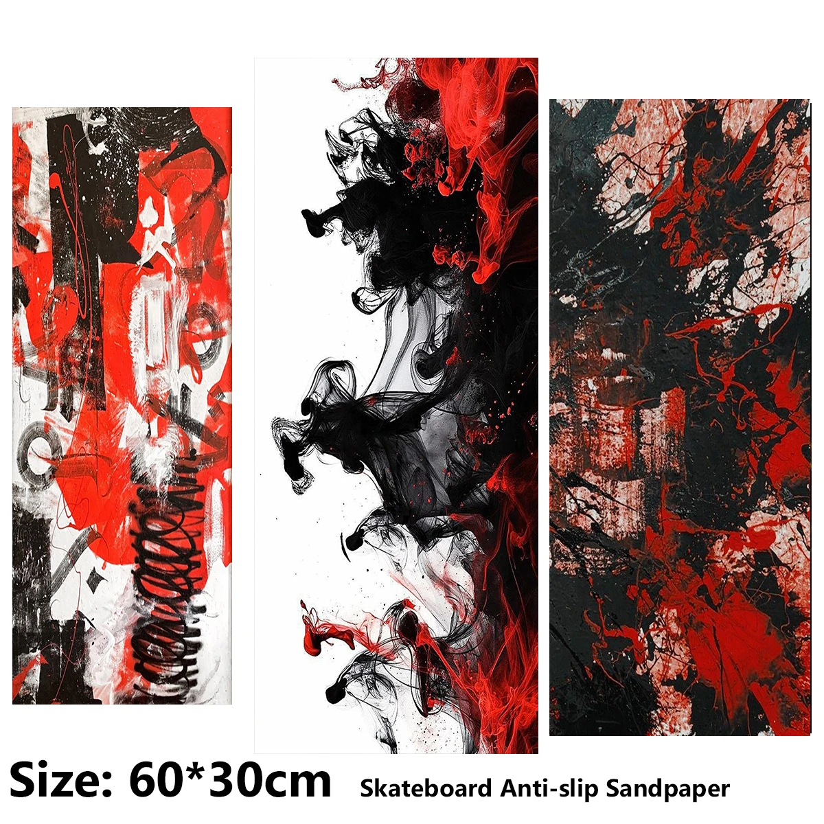 ElecStric Scooter Anti-slip Sticker Sandpaper Skateboard Grip Tape Sheet 60*30cm Cool Colorful Graffiti Patterns