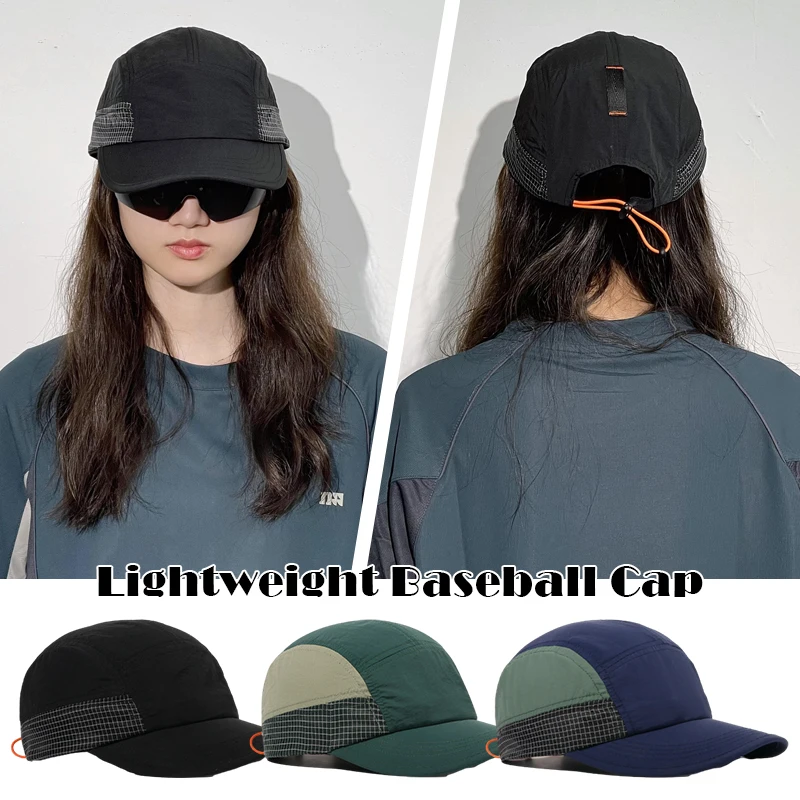 

Japanese Style Drawstring Quick-drying Cap Outdoor Trucker Cap Sun Protection Sport Hats Women Men Baseball Caps Lightweight