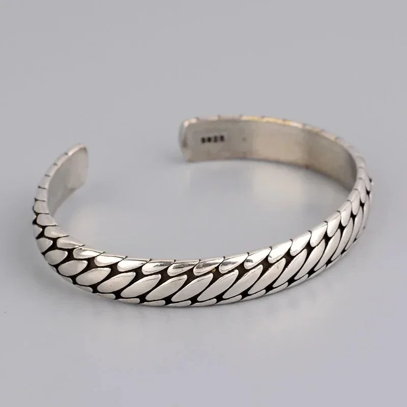 Retro Geometric Oval Pattern Personalized Women\'s Men\'s Open Bracelet Cuff Jewelry Casual Sports Party Gift