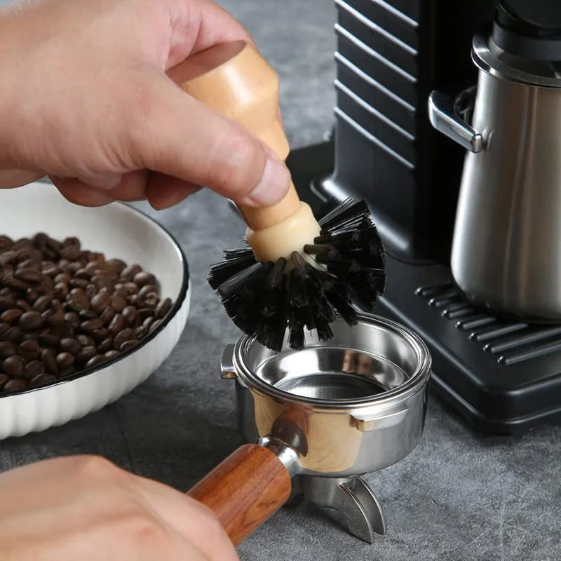 Coffee Protafilter Brush Coffee Grinder Machine Cleaning Brush Horse Hair Wood Dusting Brush Cleaning Coffee Tools For Barista