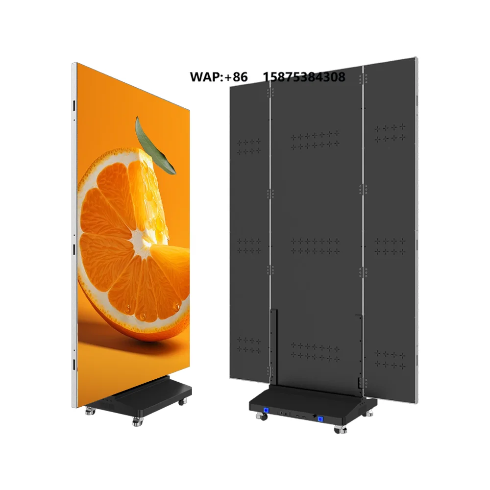 Double Side Display Seamless Splicing 3Foldable Poster LED Display Screen Led Screen Indoor Standing Advertising Screen