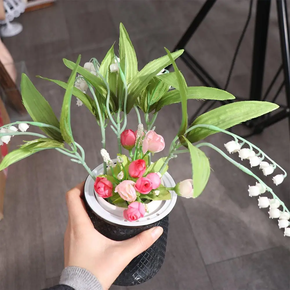 Plastic Self Watering Plant Pot Transparent Double-layer Flower Vase Automatic Mini Lazy Potted