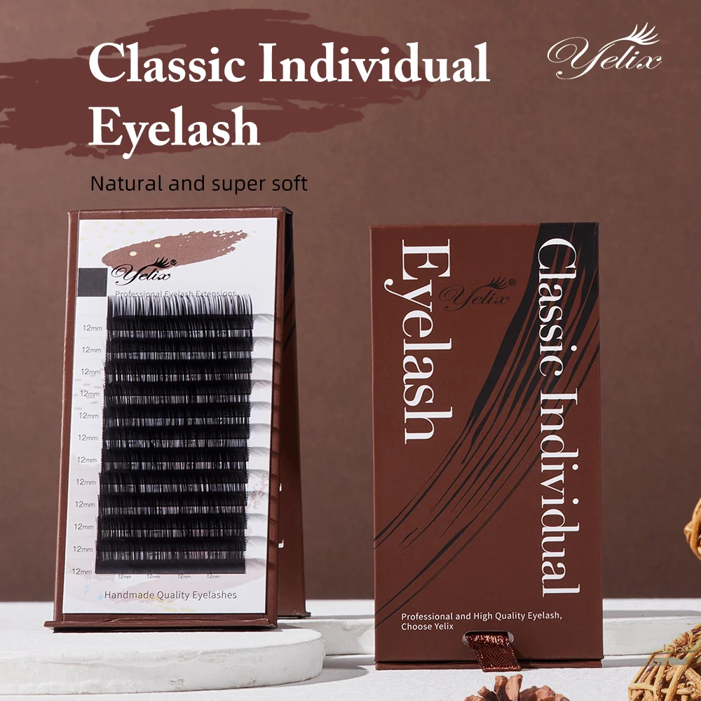 Yelix Individual Lashes Super Matte Premium Classic Lashes Mixed Long 8-15mm Natural Soft Eyelash Extensions Fake Eyelashes