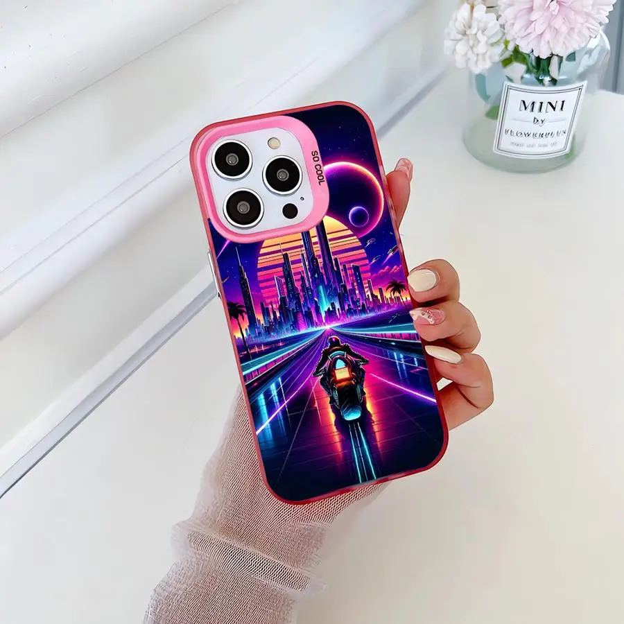 حافظة لهاتف آيفون 12 17Air 7 8 SE 17 16 Pro Max 14 15 Plus 13 Mini 11 X XS XR SCI-FI City #6