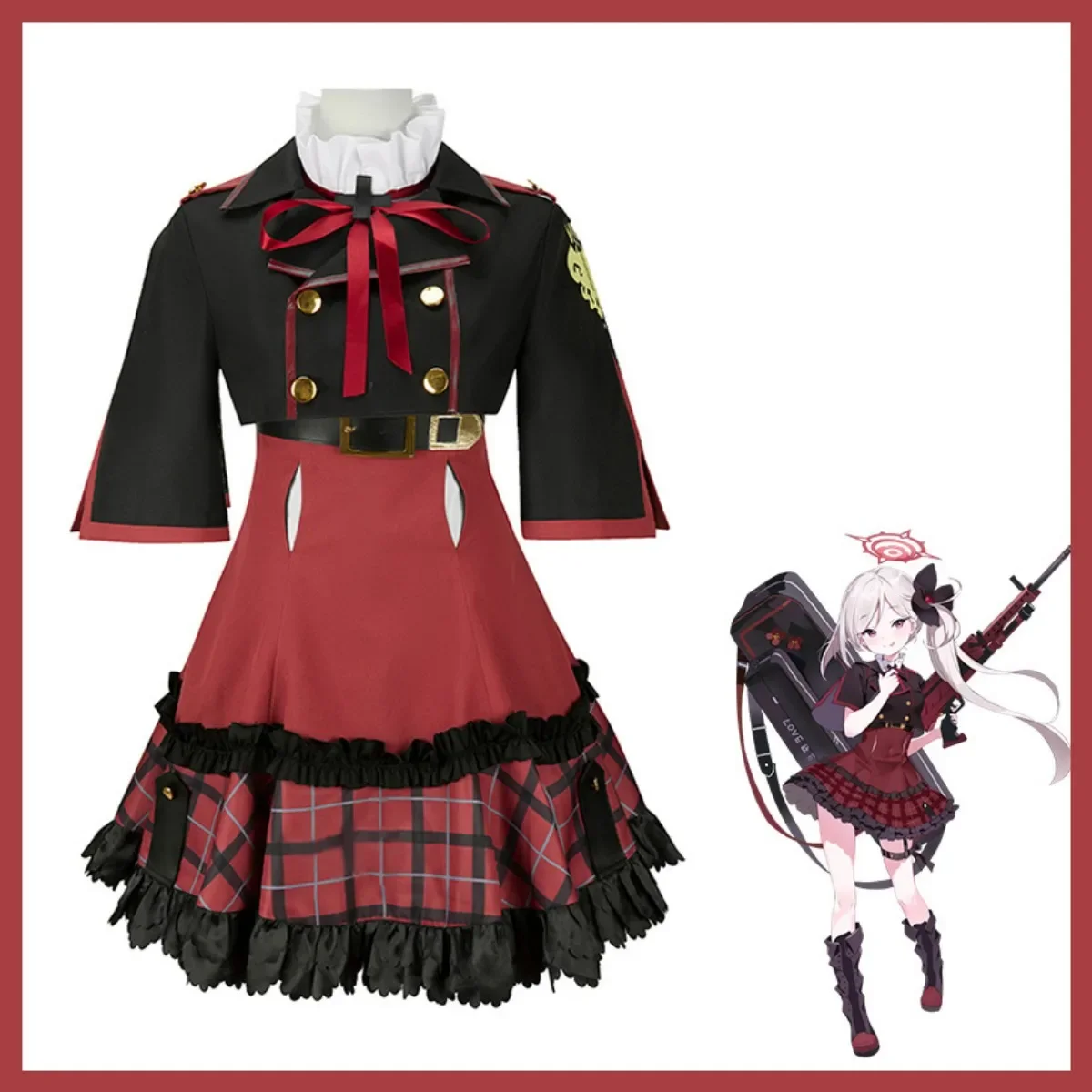 Gioco Blu Archivio Asagi Mutsuki Costume Cosplay Parrucca Rosso JK Uniforme Gonna Cappotto Donna Sexy Kawaii Halloween Festa di Compleanno Vestito