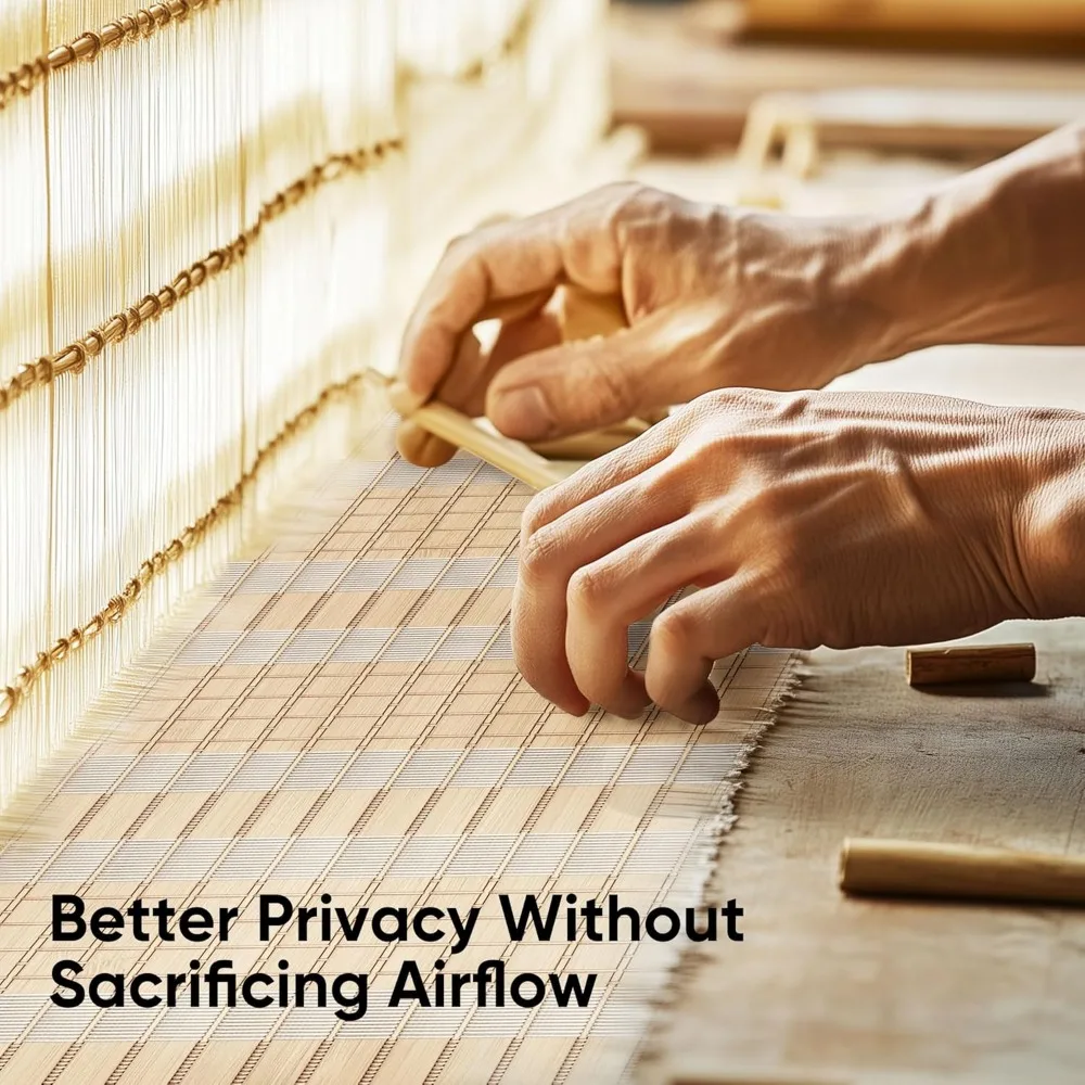 شاشة خصوصية من الخيزران قابلة للطي بأربعة ألواح - طول 6 أقدام لفصل الغرفة