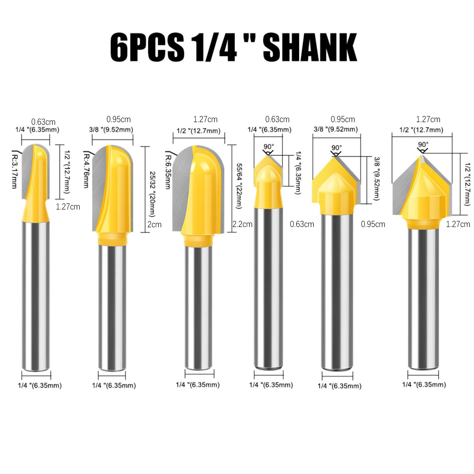 6Pcs 1/4