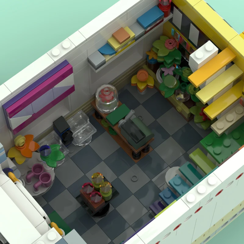 1639 Uds. Tienda de muebles clásicos de ingeniería urbana-diseño alternativo de conjunto 41732 MOC personalizar Modular DIY Festival juguete para regalo