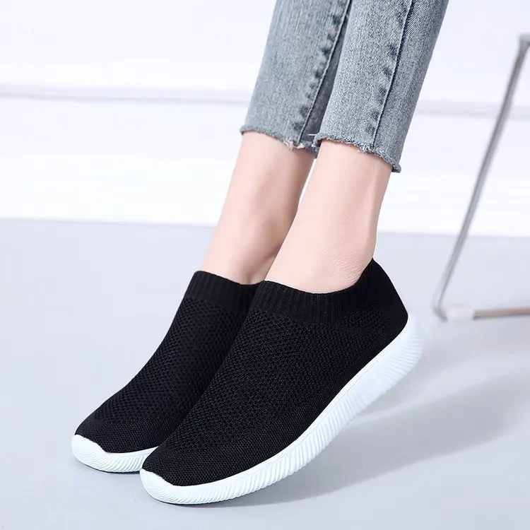 Women's Mesh Shoes Breathable Loafers Sneakers Slip on Comfortable Mesh Flats Loafers Female Sock Shoes Outdoor Walking Footwear