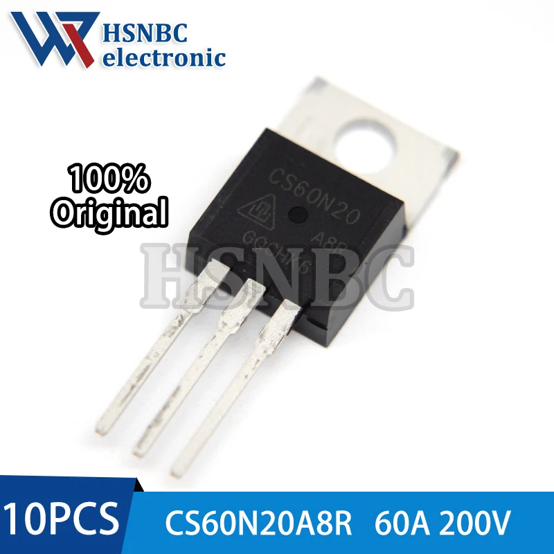 10PCS CS60N20A8R CS60N20 60N20 TO-220 60A 200V N-Channel Power MOSFET Transistor 100% New Original