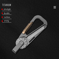 Titanium Alloy EDC Carabiner Keychain With Folding Knife Multifunctional Outdoor Gear For Car Keys, Camping EDC Accessories