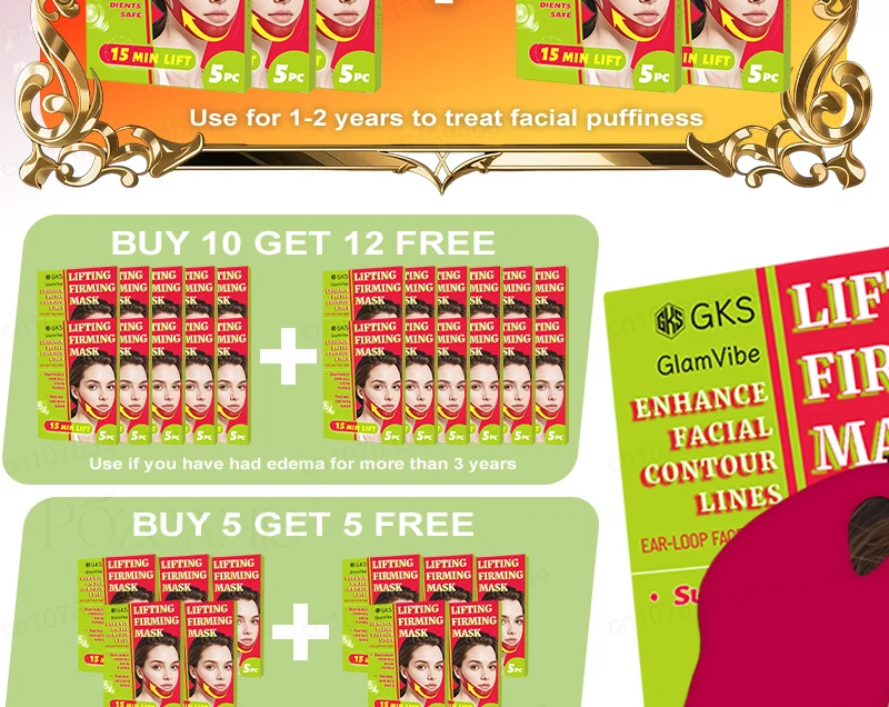 V-face Repair Mask, Eliminates double Chin, improves facial contouring, shaping bandage, quickly slims the face, removes masseter muscle, facial lifting band, anti-aging, deep hydration, creating a V-shaped face.