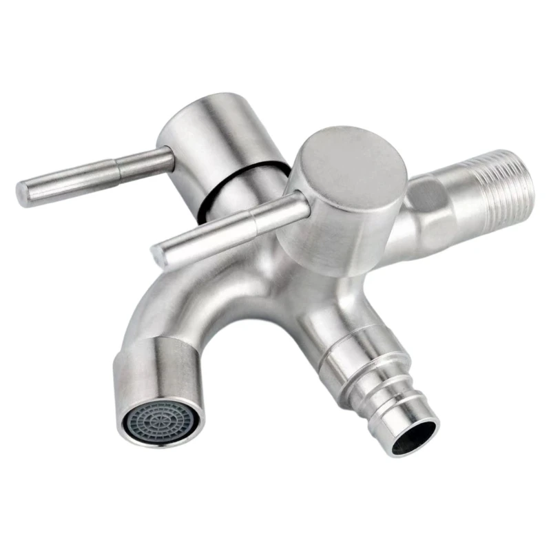 Y5GD Heavy Type 1 In 2 Out Water Tap Corrosion Proof Stainless Steel For Homes Kitchen And Bathroom Applications