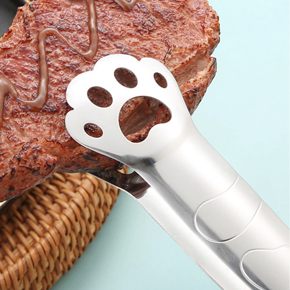 

2Pcs Bread Cat Bakery Food Tongs Paw Tongs Stainless Steel Kitchen Tool for Cooking Food Serving Home Hotel Restaurant
